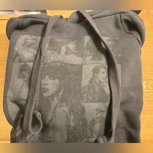 Taylor Swift Adult The Eras Tour Official Black Hoodie Sweatshirt Double-Sided